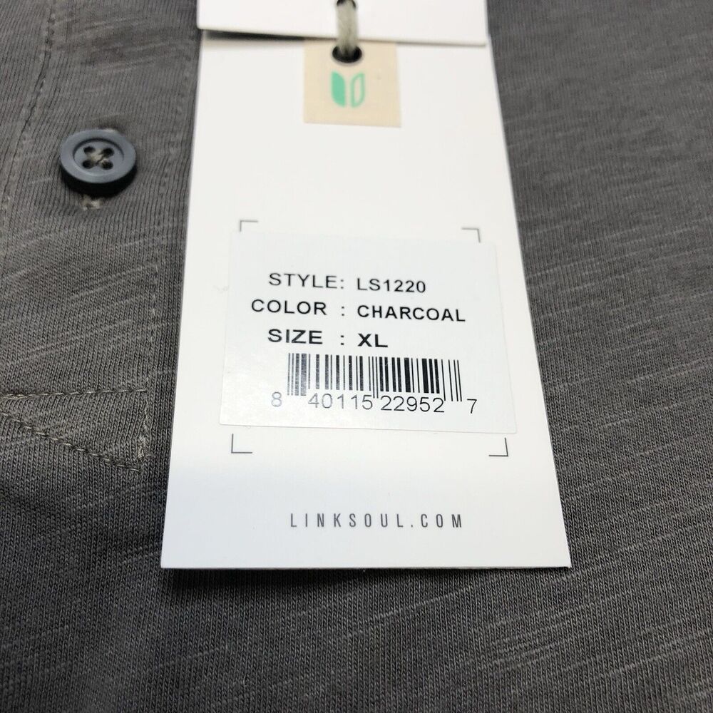 Linksoul Shirt Mens XL Charcoal Hopper Knit Polo Shirt Casual Preppy Golf LS1220 - Picture 8 of 11